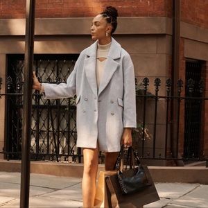 Abercrombie & Fitch Short Wool-blend Coat in Grey